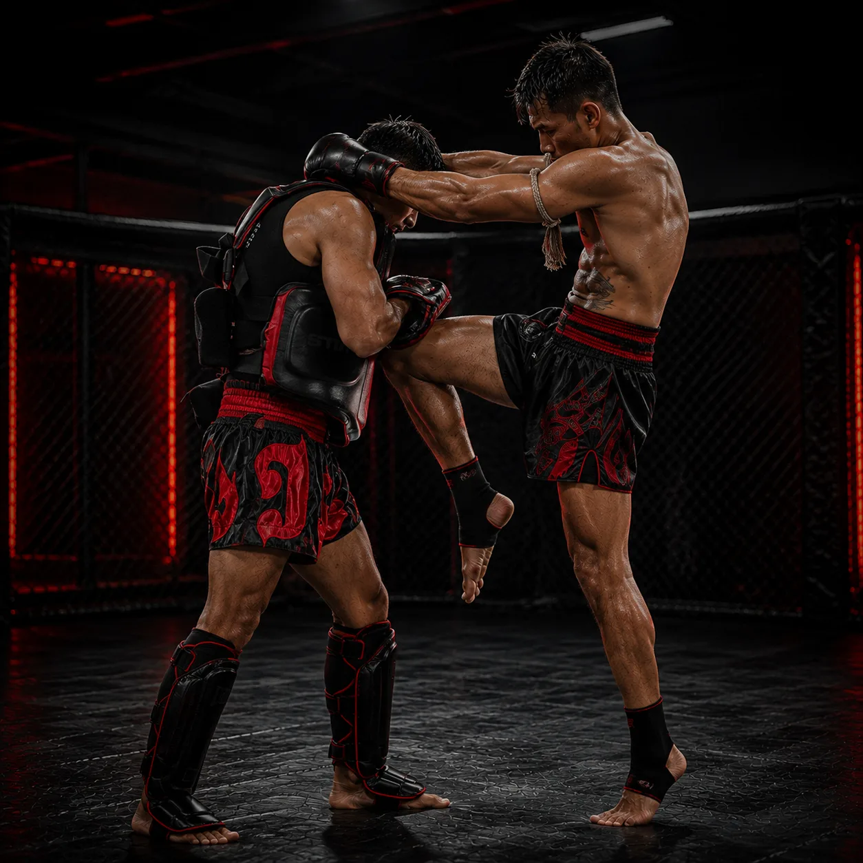 Entrenamiento de rodillazos de muay thai